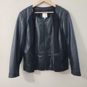 Sejour Lambskin Leather Jacket 14W